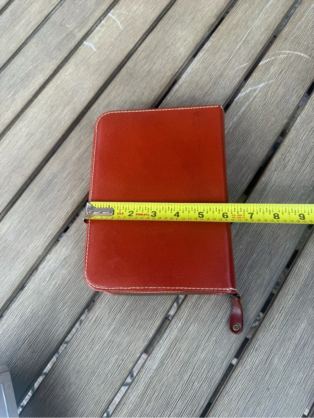 Men's Leather Zip Folio - Red